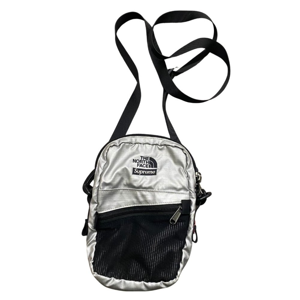 Metalic Silver North Face Supreme Crossbody